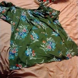 24W/26W off shoulder terra and sky blouse